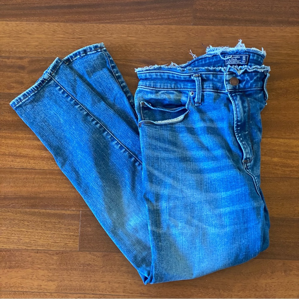 Abercrombie and Fitch high waisted jeans.